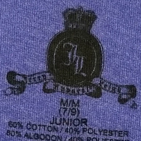 SMILEY Hi! BYE! T-shirt Womens Juniors M/M 7/9 Cap Sleeve Tee Blue - Picture 7 of 8